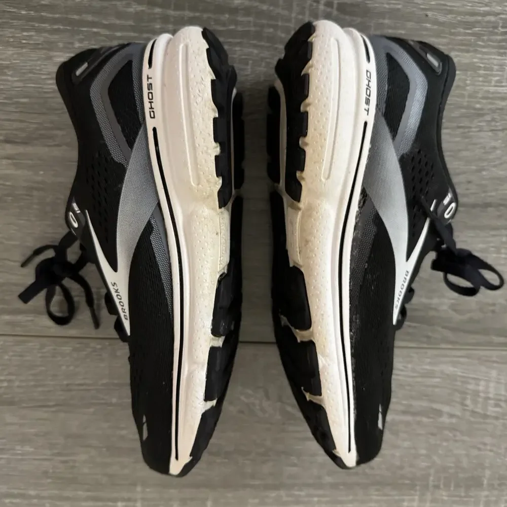 Brooks Ghost 15 Running Shoes Women’s 6.5 Wide D Black White Athletic Sneaker